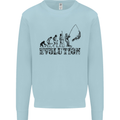 Evolution of a Fisherman Funny Fisherman Kids Sweatshirt Jumper Light Blue