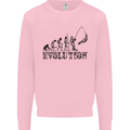 Evolution of a Fisherman Funny Fisherman Kids Sweatshirt Jumper Light Pink