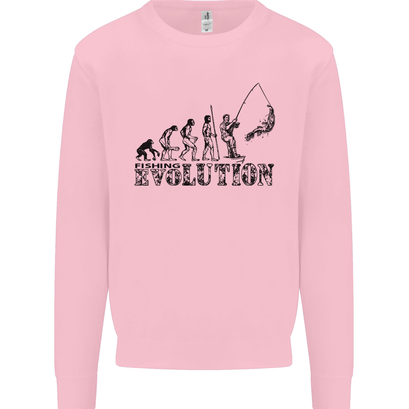 Evolution of a Fisherman Funny Fisherman Kids Sweatshirt Jumper Light Pink