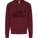 Evolution of a Fisherman Funny Fisherman Kids Sweatshirt Jumper Maroon