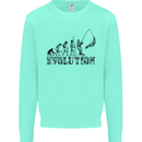 Evolution of a Fisherman Funny Fisherman Kids Sweatshirt Jumper Peppermint