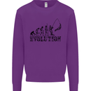 Evolution of a Fisherman Funny Fisherman Kids Sweatshirt Jumper Purple