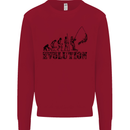 Evolution of a Fisherman Funny Fisherman Kids Sweatshirt Jumper Red