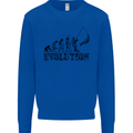 Evolution of a Fisherman Funny Fisherman Kids Sweatshirt Jumper Royal Blue