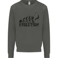 Evolution of a Fisherman Funny Fisherman Kids Sweatshirt Jumper Storm Grey