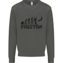 Evolution of a Fisherman Funny Fisherman Kids Sweatshirt Jumper Storm Grey