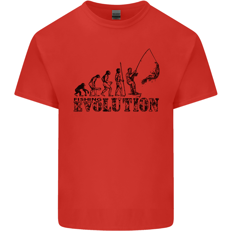 Evolution of a Fisherman Funny Fisherman Kids T-Shirt Childrens Red
