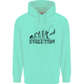 Evolution of a Fisherman Funny Fisherman Mens 80% Cotton Hoodie Peppermint