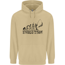 Evolution of a Fisherman Funny Fisherman Mens 80% Cotton Hoodie Sand