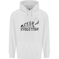Evolution of a Fisherman Funny Fisherman Mens 80% Cotton Hoodie White