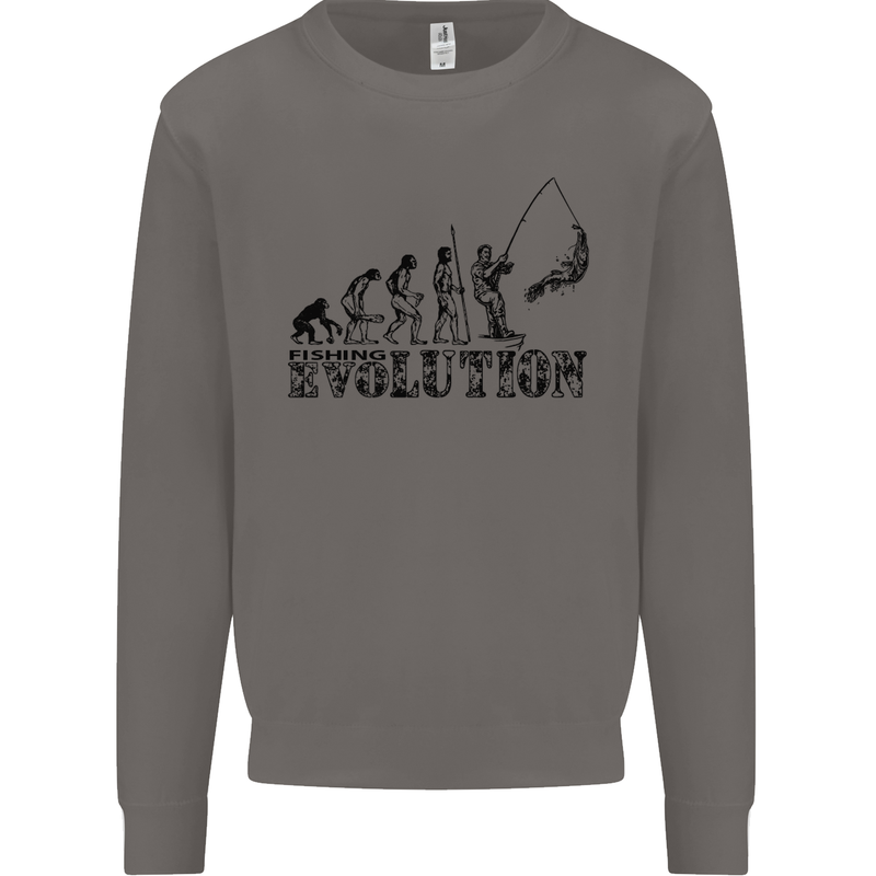 Evolution of a Fisherman Funny Fisherman Mens Sweatshirt Jumper Charcoal