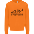 Evolution of a Fisherman Funny Fisherman Mens Sweatshirt Jumper Orange