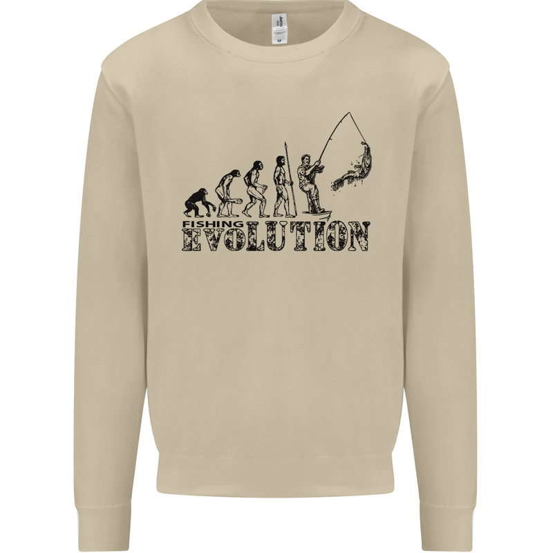 Evolution of a Fisherman Funny Fisherman Mens Sweatshirt Jumper Sand