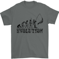 Evolution of a Fisherman Funny Fisherman Mens T-Shirt Cotton Gildan Charcoal