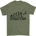 Evolution of a Fisherman Funny Fisherman Mens T-Shirt Cotton Gildan Military Green