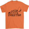 Evolution of a Fisherman Funny Fisherman Mens T-Shirt Cotton Gildan Orange
