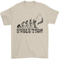 Evolution of a Fisherman Funny Fisherman Mens T-Shirt Cotton Gildan Sand