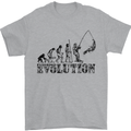 Evolution of a Fisherman Funny Fisherman Mens T-Shirt Cotton Gildan Sports Grey