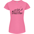 Evolution of a Fisherman Funny Fisherman Womens Petite Cut T-Shirt Azalea