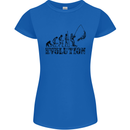 Evolution of a Fisherman Funny Fisherman Womens Petite Cut T-Shirt Royal Blue