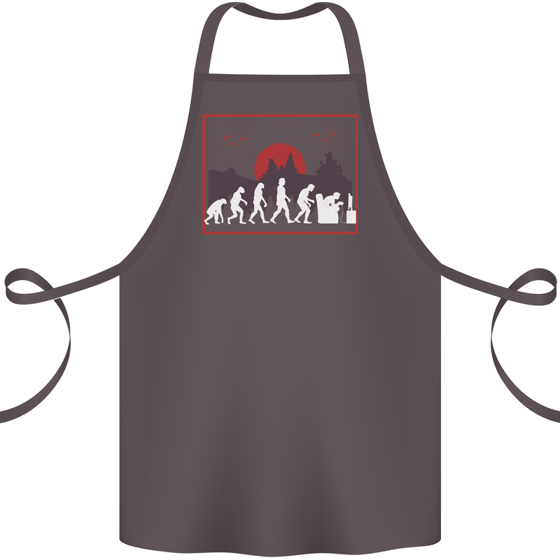 Evolution of a Gamer Gaming Video Games Cotton Apron 100% Organic Dark Grey