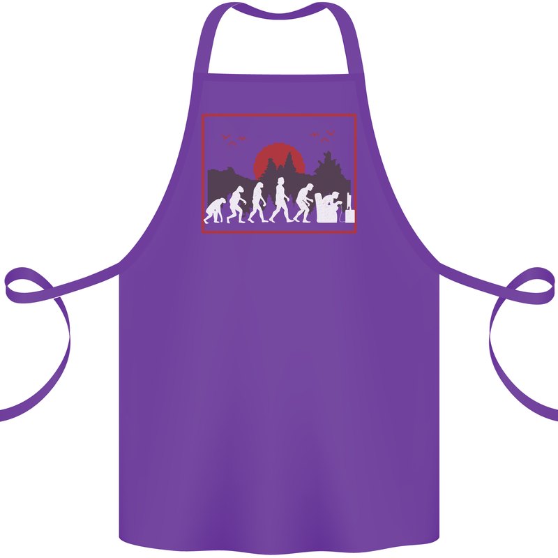Evolution of a Gamer Gaming Video Games Cotton Apron 100% Organic Purple