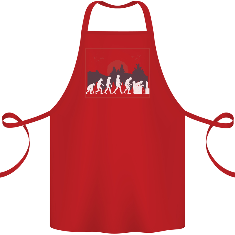 Evolution of a Gamer Gaming Video Games Cotton Apron 100% Organic Red