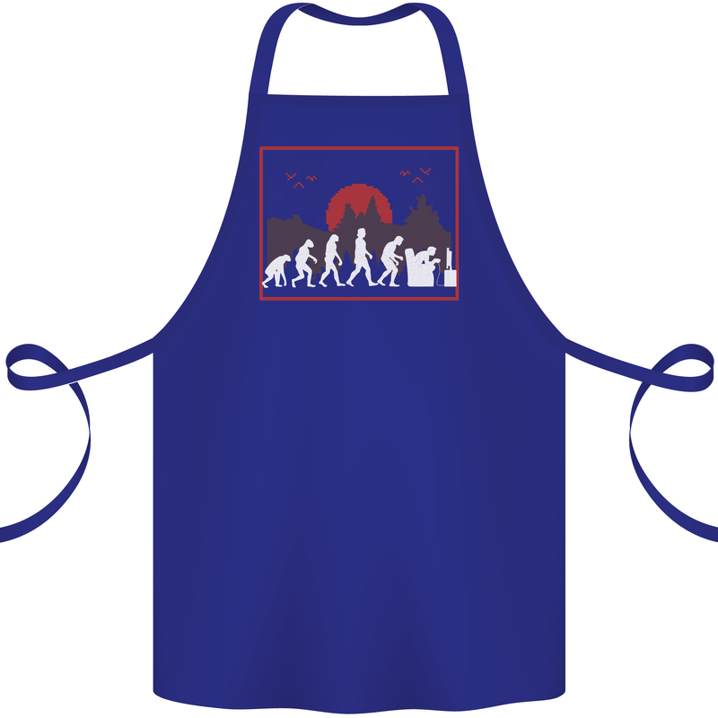 Evolution of a Gamer Gaming Video Games Cotton Apron 100% Organic Royal Blue