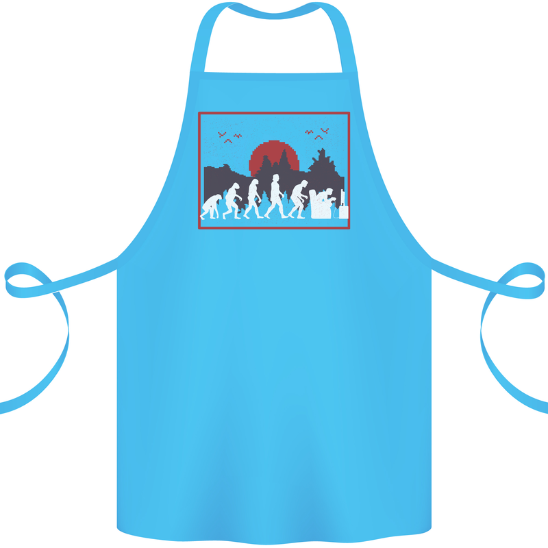 Evolution of a Gamer Gaming Video Games Cotton Apron 100% Organic Turquoise