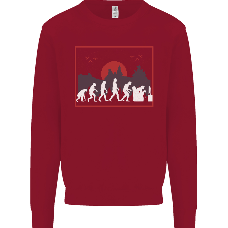 Evolution of a Gamer Gaming Video Games Kids Sweatshirt Jumper Red