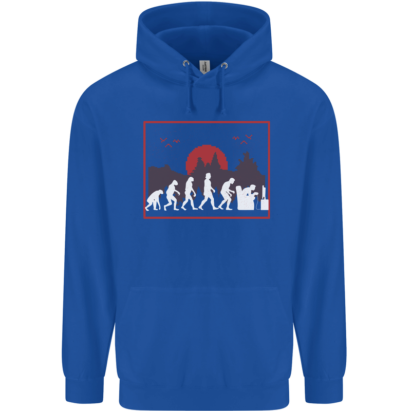 Evolution of a Gamer Gaming Video Games Mens 80% Cotton Hoodie Royal Blue