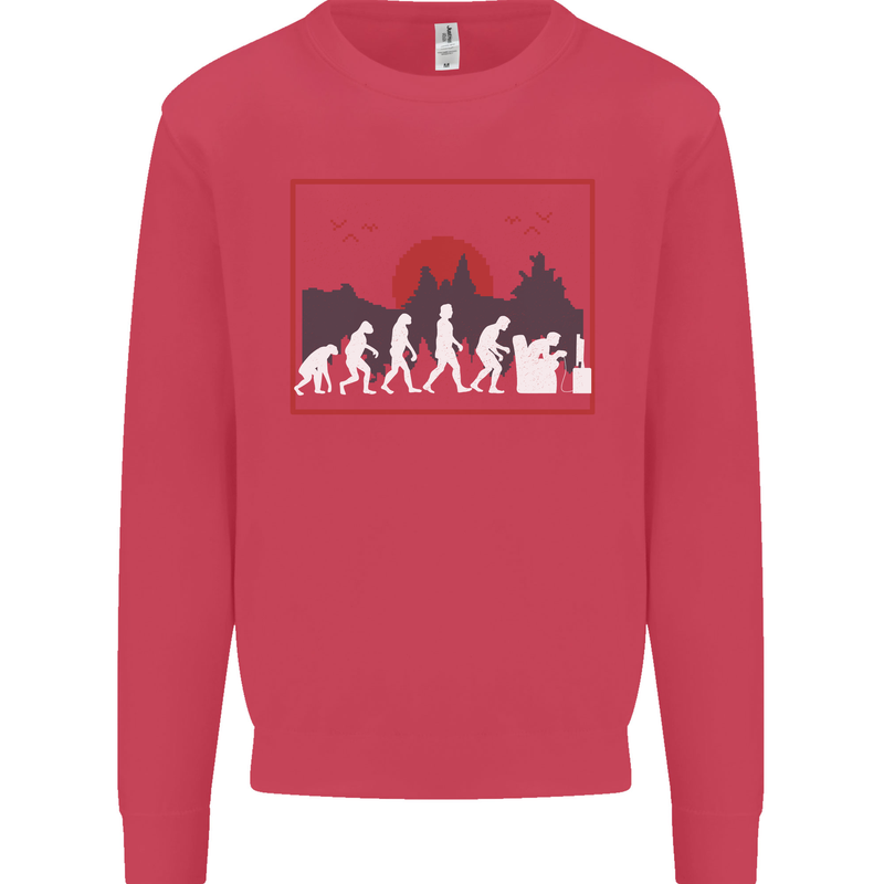 Evolution of a Gamer Gaming Video Games Mens Sweatshirt Jumper Heliconia