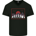 Evolution of a Gamer Gaming Video Games Mens V-Neck Cotton T-Shirt Black