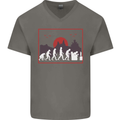 Evolution of a Gamer Gaming Video Games Mens V-Neck Cotton T-Shirt Charcoal