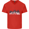 Evolution of a Gamer Gaming Video Games Mens V-Neck Cotton T-Shirt Red