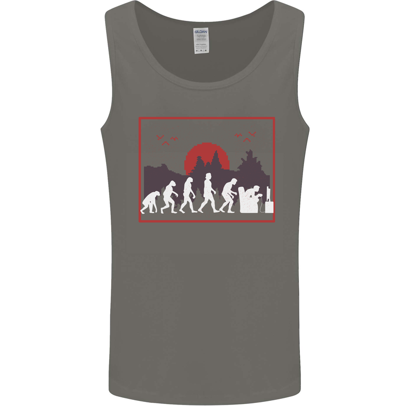Evolution of a Gamer Gaming Video Games Mens Vest Tank Top Charcoal