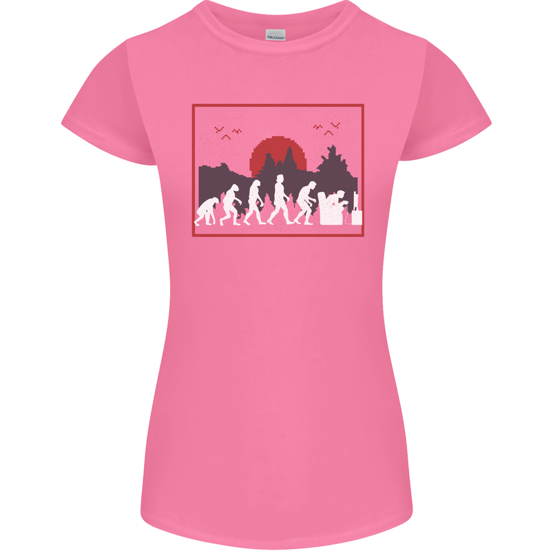 Evolution of a Gamer Gaming Video Games Womens Petite Cut T-Shirt Azalea