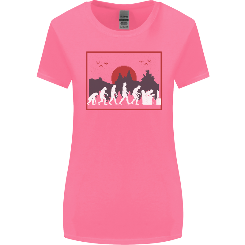 Evolution of a Gamer Gaming Video Games Womens Wider Cut T-Shirt Azalea
