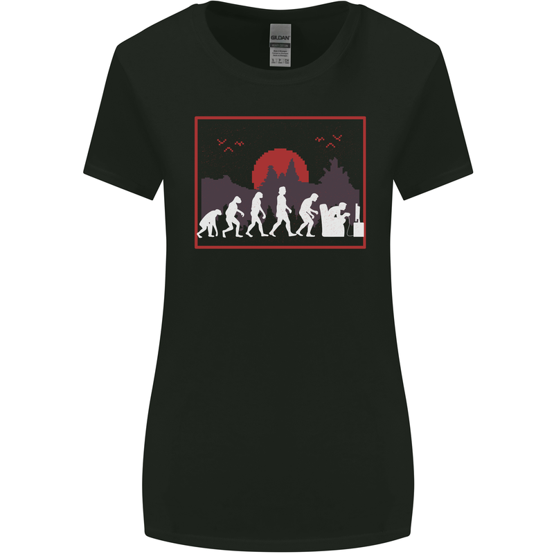 Evolution of a Gamer Gaming Video Games Womens Wider Cut T-Shirt Black