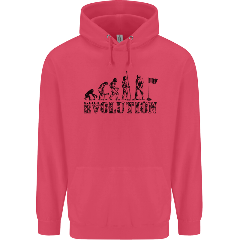 Evolution of a Golfer Funny Golf Golfing Childrens Kids Hoodie Heliconia