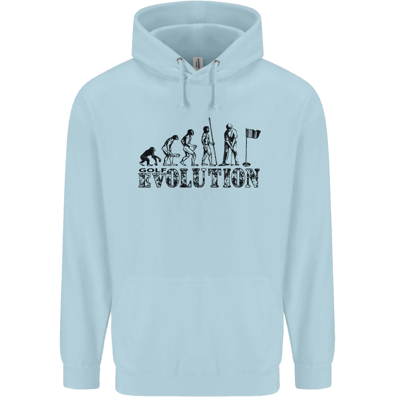 Evolution of a Golfer Funny Golf Golfing Childrens Kids Hoodie Light Blue