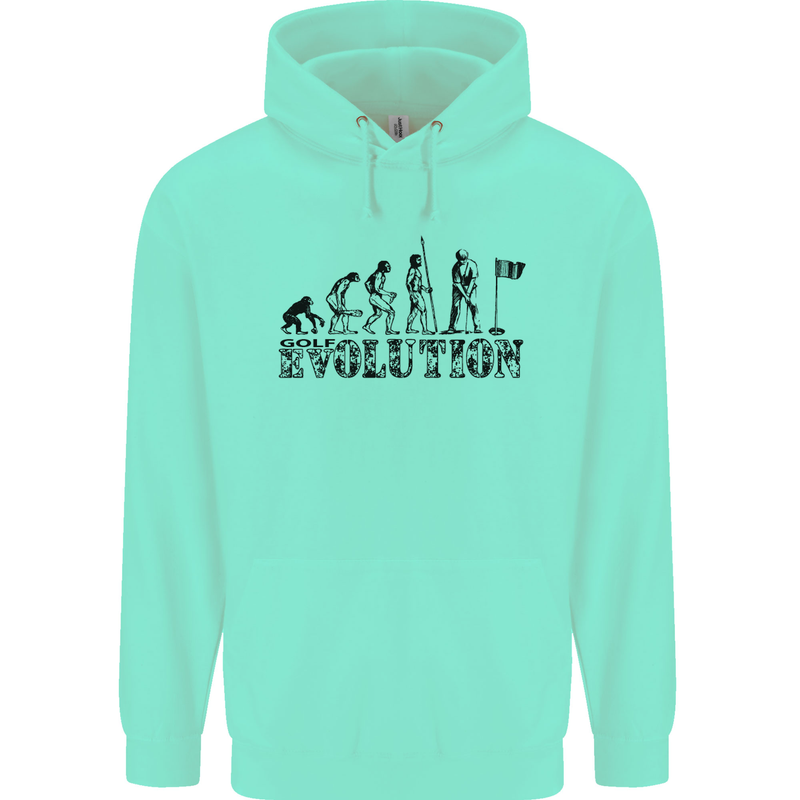 Evolution of a Golfer Funny Golf Golfing Childrens Kids Hoodie Peppermint