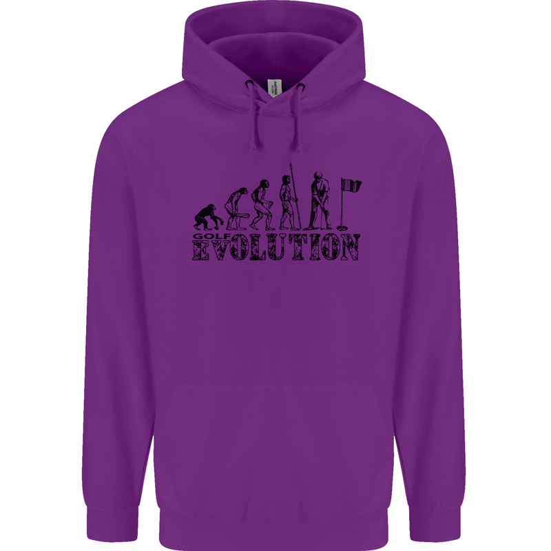 Evolution of a Golfer Funny Golf Golfing Childrens Kids Hoodie Purple