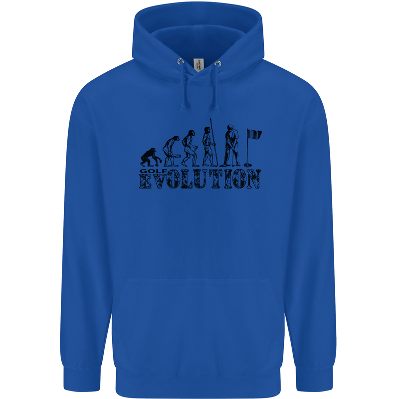 Evolution of a Golfer Funny Golf Golfing Childrens Kids Hoodie Royal Blue