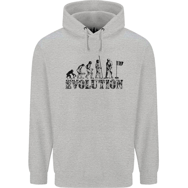 Evolution of a Golfer Funny Golf Golfing Childrens Kids Hoodie Sports Grey