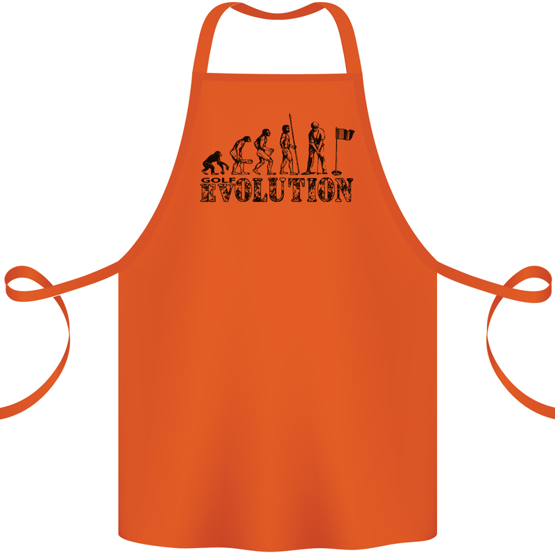 Evolution of a Golfer Funny Golf Golfing Cotton Apron 100% Organic Orange