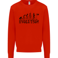 Evolution of a Golfer Funny Golf Golfing Kids Sweatshirt Jumper Bright Red
