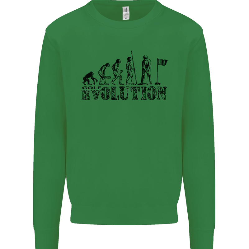 Evolution of a Golfer Funny Golf Golfing Kids Sweatshirt Jumper Irish Green