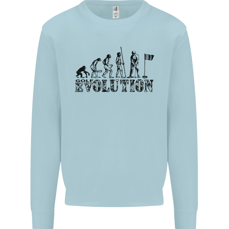 Evolution of a Golfer Funny Golf Golfing Kids Sweatshirt Jumper Light Blue