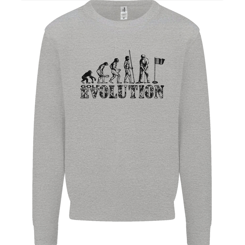 Evolution of a Golfer Funny Golf Golfing Kids Sweatshirt Jumper Sports Grey